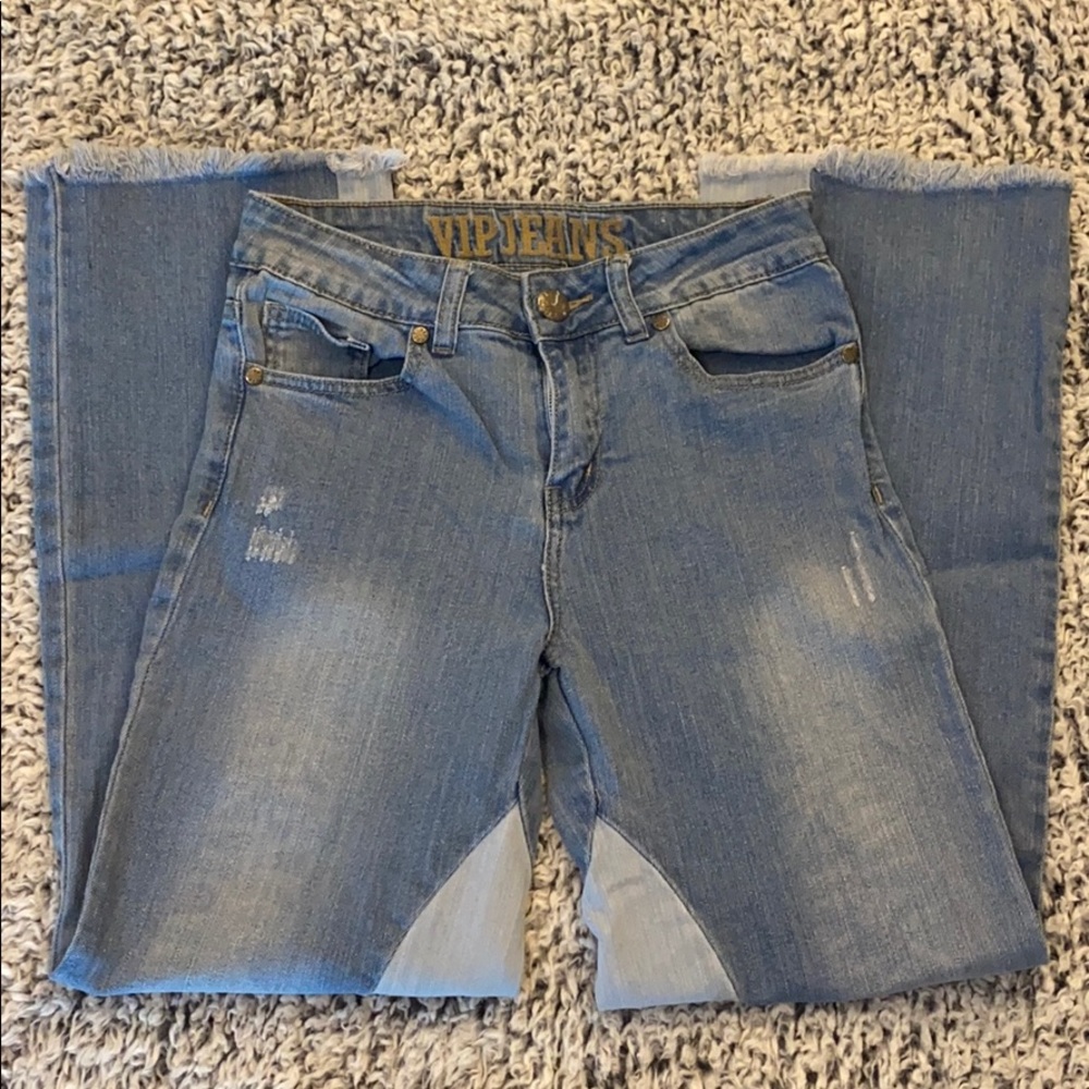 Two toned jeans, straight leg